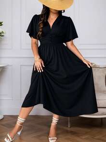 Plus Size Dresses - Black - View 5