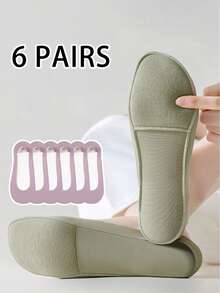 6 Pairs Calcetines Mujer Of Women's Ice Silk Boat Socks, Non-Slip And Non-Falling Heels, Shallow And Invisible Summer Thin Women's Socks Suitable For Daily Commuting High Heels - Multicolor - View 12