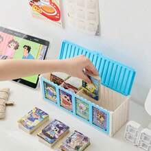 1pc Large Capacity Foldable Card Display Storage Box, Multi-Compartment Organizer For Cards, Notes