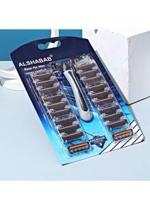 1 Razor + 20pcs Extra Refill Cartridges Blades Men Razor Gray Color Manual Shaver For Men Barber Shaving