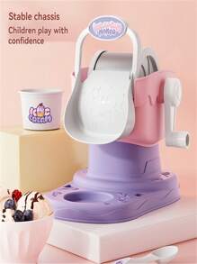 Set de fabricante de helado de dibujos animados para niños, máquina comestible de helado/sorbete, juguete interactivo casero para niños y niñas, regalo para vacaciones