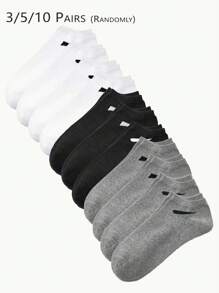 3/5/10 pares de calcetines a rayas blancas y negras para mujer, calcetines blancos, calcetines bonitos para niña, calcetines negros, adecuados para varios usos diarios como vacaciones, deportes, ocio, negocios, viajes al aire libre, etc.