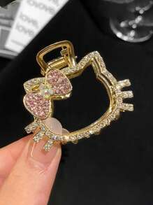 Sanrio Sanrio Hello Kitty Shiny Sequin Hair Clip - Cute Cartoon Mini Metal Hair Clip, Alloy Metal Bohemian Simple Oval Hair Accessory, Y2K Sweet Style Women's Accessories Valentine's Day - Back To School Gift Fashion Hair Accessories Beauty Claw Clips Boho Hair Claw