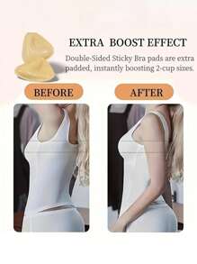 2PCS Double-Sided Sticky Bra Pads Inserts Ultra Instant Lift Bra Inserts Push Up Bikini Pad For Swimsuit Sports Bra