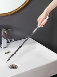 5pcs Drain Brush, Long Drain Blockage Removal Tool, Pipe Brush Cleaner With Nylon Bristles, Sink Drain Cleaner For Bathroom, Kitchen Sink, Bathtub, Shower And Sewer Drain Cleaner, Hair Removal Drain Blockage Remover, Sink Brush, Pipe Blockage Removal Tool, Complimentary Hook