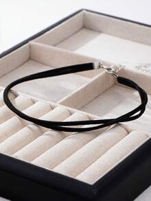 1pc Gothic Style Double-Layer Necklace Choker, Suitable For Women's Daily Wear, Holidays, Valentine's Day Gifts, Etc. - Black - View 3