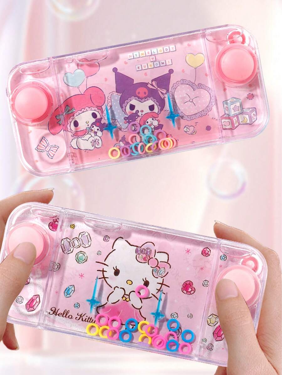 Sanrio Juguete de anillo de agua de Sanrio Hello Kitty, Kuromi y My Melody, juego de agua clásico de plástico, juegos educativos de agua para niños, ideal para el autocuidado (alivio del estrés). Juego de lanzamiento de aros de agua portátil.
