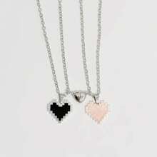 Nuevo collar de pareja magnético con diseño de corazón en forma de mosaico, un regalo de amistad a juego, moda única para el Día de San Valentín