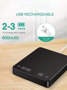 1 pieza de báscula electrónica para café con múltiples unidades de conversión, pantalla LED HD, báscula de cocina para hornear, báscula para pesar granos de café, con función de tiempo, alta precisión, apta para uso doméstico en alimentos, té y materiales medicinales [Venta de cocina de Año Nuevo]