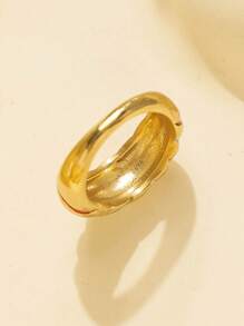 1pc & Personalized Style Stainless Steel Plated Gold Multicolor Striped Detail Ring, Suitable For Women To Wear On Music Festivals, Fashion Parties And Other Occasions