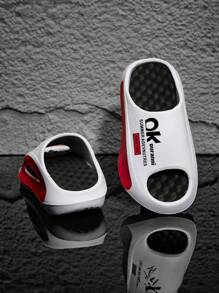 XX 1 Pair Cartoon Street Vintage Cute/Asymmetric EVA Couple Slippers, Massage Arch, Indoor Outdoor, All Season