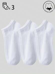 20/10/5/3/1 Pairs Men's Cotton Socks, Short Socks, Invisible Socks, Double-Line Anti-Slip Design, White/Black, Low-Cut Socks, Ankle Socks, Moisture-Wicking, Soft & Breathable, Suitable For Business, Casual, Home, Sports, College Style, All Seasons, Random Color Delivery