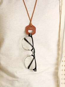 1 pièce Cordon de lunettes unisexe, chaîne de lunettes chic - Cordon de lunettes mode minimaliste en alliage et corde en nylon avec un design rond ouvert