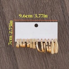 1 Set Of 6 Pairs Fashionable Women's Earring Set, Zinc Alloy Material With Stainless Steel Posts, No Plating, Hypoallergenic, Suitable For Daily Wear And Vacation, Jewelry Set Designed Specifically For Women