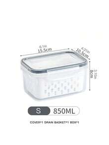 9pcs/Set Food Storage Containers With Drain Baskets And Lids - Leak-Proof, Fridge, Reusable Multi-Purpose Kitchen Storage Boxes For Fruits, Vegetables And Food. 3 Containers, 3 Drain Baskets, 3 Lids. - Multicolor - View 9