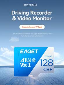 EAGET Tarjeta Micro SD de 256GB, velocidad de lectura/escritura de 100MB/s, también disponible en 32GB, 64GB, 128GB U1 V10 Tarjetas de memoria TF, adecuada para cámara/teléfono Android/computadora/dispositivos de juegos - Ver 2