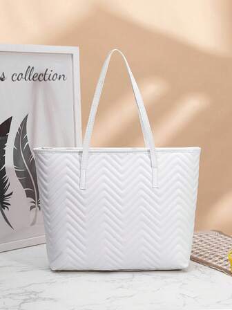 Stor tygväska för kvinnor, minimalistisk shoppingväska, svart axelväska för dagligt bruk