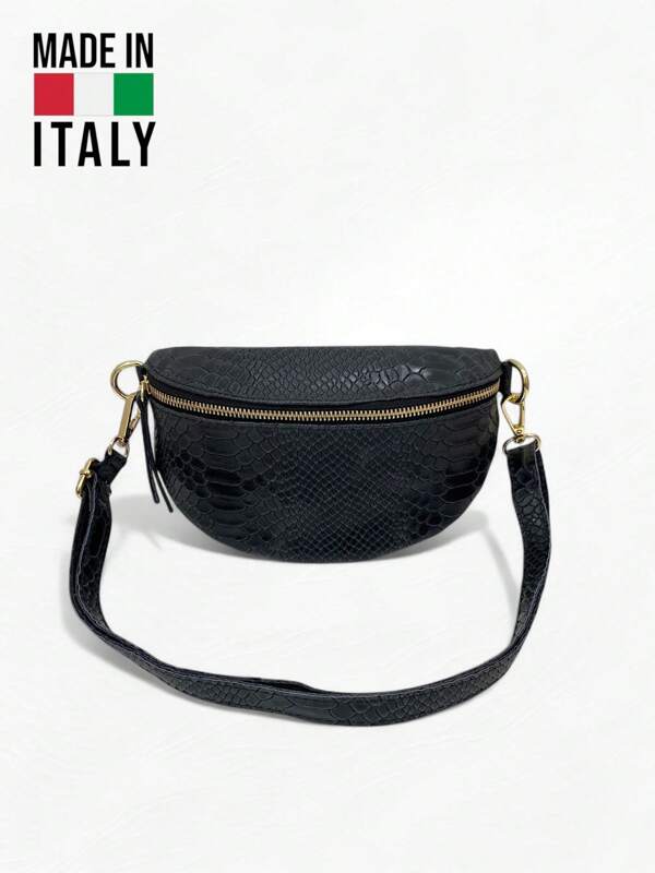 Pochete feminina, design em couro italiano legítimo, pochete fashion com alça larga ajustável, elegante pochete de couro, adequada para viagens e esportes, bolsa de ombro retrô clássica, ideal para deslocamento diário