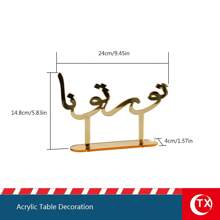 TX 1 pieza Placa de sobremesa de acrílico dorado con caligrafía árabe y texto de bendición, decoración personalizada árabe para restaurante, centro de mesa para fiesta de Ramadán, decoración de mesa del hogar para días festivos