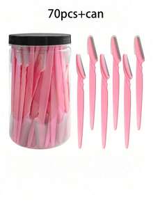 70件/50件/30件/20件装多色眉毛修剪器和剃须刀套装，眉毛修剪器和剃须刀，去角质和脱毛工具，身体毛发修剪器和面部及眉毛剃须刀套装，长柄刀片配精密保护盒，多功能眉毛修剪器，适用于比基尼或旅行，化妆，价格实惠，房间装饰，梳妆台，旅行，卧室，化妆配件，眉毛剃刀，价格实惠，圣诞礼物，化妆品，化妆工具，便宜货，礼物，女士礼物，圣诞礼物 - 粉色 - 查看 9