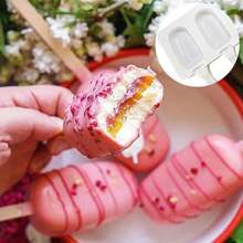 1 件可重复使用的硅胶冰淇淋模具 - 4/8 腔，易于脱模，DIY 冰棒制作器，适用于制作巧克力、冰棒、冰淇淋 - 附带 50 根木棍 - 彩色 - 查看 7