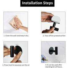 1/2pcs Adhesive Hooks, Towel Hook Coat Hooks, Stainless Steel Brushed Wall Hooks, For Hanging Throbe Sponges In Bathroom And Bedroom, Hook Accessories, Auxiliary Hook, Heavy Duty Hook. For Hanging Coat, Clothes, Plants, Gardening Tools, Kitchenware, Pans, Pots, UtBaensils, Spoons, Hat, Towel Robe Hook Rack Wall Mount. For Your Bedroom, Shower, Classroom, Garage, Apartment, College Dorm, Cabinets, Fridge, Organizer And Most Kinds Of Room Decor.