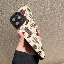 Western Cowboy-Themed Phone Case For  16/16Plus/16Pro/16Promax/ 15/15Plus/15Pro/15Promax/ 14/14Plus/14Pro/14Promax/ 13/13Pro/13Promax/ 12/12Pro/12Promax - 黑色 - 查看 4