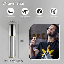 Squway 1PCS 10ml Travel Perfume Atomizer Refillable, Bottom-Filling, Portable Fragrances Cologne Spray Bottle Empty, 0.34oz Travel Sprayer Perfume For Women, Men, Gift (Gold)