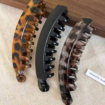 Leopard Print Banana Style High Ponytail Clip, Elegant & Hair Clip For Medium To Thick Hair, Versatile Accessory Hair Clips Claw Clips Hair Claws Hair Barrettes, Hair Slide, School Stuff, Hair Accerssories