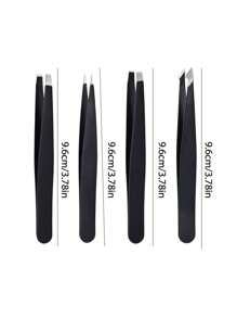 Black Eyebrow Tweezers Set, Letters A-Z Are Precision Stainless Steel Eyebrow Tweezers. They Are Crucial For Daily Beauty, Suitable For Eyebrow, Facial Hair, Hair Cutting, And Internal Hair Removal, Including Storage Bags, Suitable For Both Men And Women. They Are Also Sophisticated Hair Removal Devices, Diagonal Eyebrow Clips, And Makeup Removal Tools