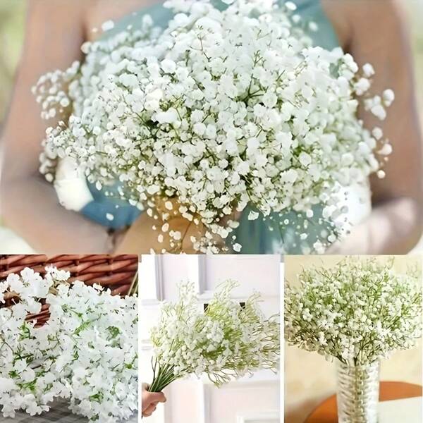 1 pieza Flor artificial de paniculata, ramo artificial, adecuado para el Día de San Valentín, el Día de la Madre, decoración del hogar