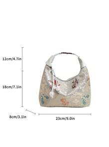 1 pieza Bolso de hombro cruzado de mujer con estampado animal, cierre con cremallera y estilizado bolso balde de gota de agua apto para uso casual y diario