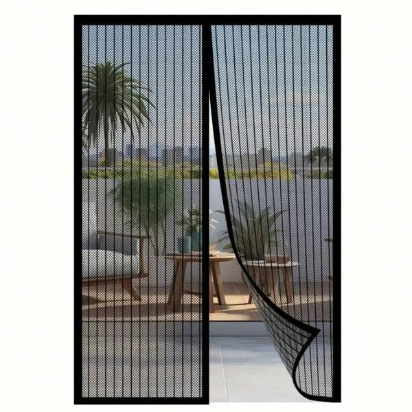 Heavy Duty Magnetic Screen Door - Self Sealing, Hands-Free Mesh Insect Proof, Suitable For Pets And Children, Can Be Installed With Magnetic Strips, Durable Nylon Material, Bohemian Style, Hand Wash Only, Insect Proof Isolation Door | Mesh Partition Door | Durable Nylon Mesh