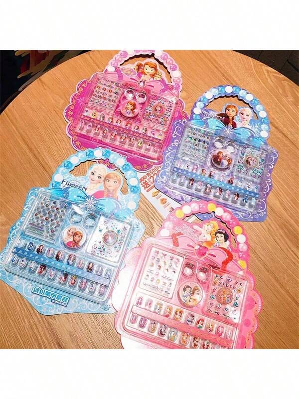 Disney Juego de pegatinas para uñas de Elsa, princesa de Disney, para niños. Pegatinas lindas y kawaii de vestidos, resistentes al agua, para decoración de uñas. Regalo para niñas, útiles escolares, vuelta al cole.
