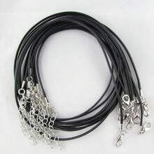 100 Buah Tali Kalung Hitam 50cm untuk Pembuatan Perhiasan dengan Gesper Lobster, Tali yang Dapat Diatur untuk Gelang dan Liontin, Perlengkapan Kerajinan DIY - Tali Kalung 50cm - View 12