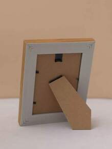 1pc 5-Inch Imitation Wooden Photo Frame With Replaceable Picture Core, Table Arrangement And Random Photo Paper Card Display Stand, Suitable For Home Decoration, Birthday And Graduation Gifts.