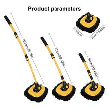 1 件柔软超细纤维可弯曲伸缩洗车拖把，拖把替换头采用雪尼尔材料制成，15° 人体工程学设计，软毛汽车清洁刷，洗车工具，适用于汽车、家居、厨房清洁