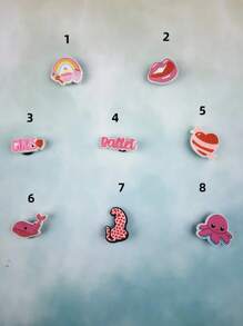 Set de 8 piezas con diseños de patrones de dibujos animados de arcoíris para decorar sandalias, pulseras, pantuflas, teléfonos - Set de regalo DIY adecuado para amantes de los animales, cumpleaños, vacaciones