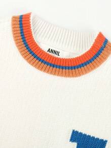 Annil Ropa para niños: Suéteres de punto de cuello redondo y manga larga para niños, adultos, invierno