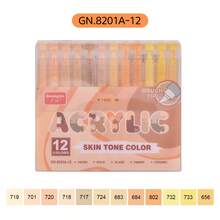 GuangNa 12-Colour Straight Liquid Markers, Skin Tone And Macaron Colour Sets, Soft Brush Tip Markers, Fast Drying, Sunlight Resistance, Meet The Needs Of Professional Hand-Drawn Characters, For Illustration Sketching, Wood, Glass, Fabric, Rock Painting School Supplies, Back To School