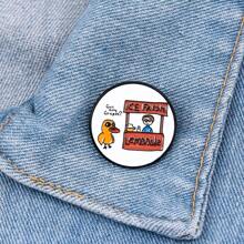 1pc Cartoon Duck Brooch, Creative Anime Badge Pin For Shirt, Lapel, Backpack, Gift For Friend Backpack For School