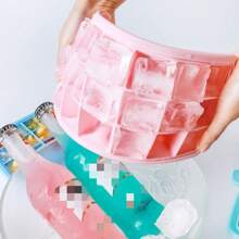 1pc Ice Cube Mold, Silicone Ice Cube Tray, Multi-Functional Thickened Household Ice Cream Mold With Detachable Lid, DIY Fruit Ice Cube Stackable Ice Cube Tray, Kitchen Tools, Summer Essential Ice Cube Tray
