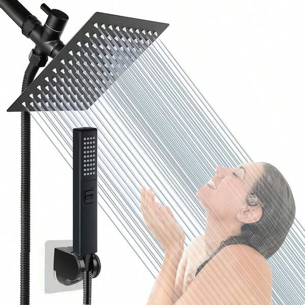 Juego de cabezal de ducha de alta presión de 12 pulgadas con rociador superior, manguera de acero inoxidable de 59 pulgadas, cabezal de ducha de mano con función de enjuague, adecuado para el baño y la limpieza de mascotas