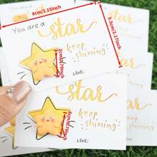 10pcs Cute Pink Resin Star 'You Are A Star' Card With Resin Star Statue - Perfect Charm For Family And Friends, Ideal Teacher'S Day, Thanksgiving, And Good Luck Gifts, Good Luck Charm | Whimsical Star Design | Resin Crafted Star, Star Stardust
