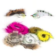 1 Pc 35cm Length Lure Fly Tying Material, Rabbit Hair Camouflage Fly Tying Hook Making Material, Saltwater Lure Fishing Tackle