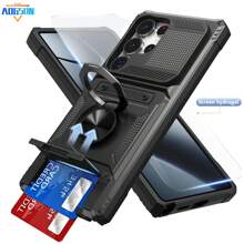 Military Industry Anti-Fall Upgraded Cell Phone Ring Holder Kickstand, 360° Rotating Mount & Shockproof Case Compatible With Apple 11/12/13/14/15/16 Pro Max, Galaxy S22/23/24/S25+ Ultra, A04/A05/A14/A15/A24/A25/A34/A54 SA56/A36/A26