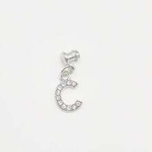 1pc Diamond Encrusted 26 English Letter Charm, Suitable For Silicone Watch Band Decoration