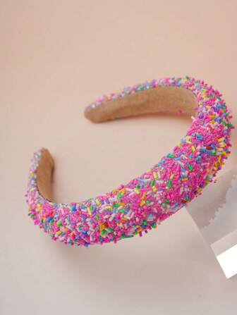 1 pièce Serre-tête donut rose vif pour fille, bandeau épais mignon mode, convient pour le port quotidien ou les fêtes