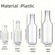 42/1pc 25ML-50ML Mini Wedding Liquor Bottles,Beverage Dispensing Bottle,Clear Plastic Bottles,With Golden,Rose,Black And Silvery Screw Caps,For Juice, Smoothies,Perfect For Kitchen, Picnic Essentials,Birthday Party,Wedding Gifts,Camping,Christmas Party.