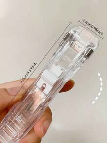 Clear Acrylic Stapler Set, Includes 50 Silver Refill Clips, Comes With A Storage Box, Office Binding Tool, Back To School Supplies, Back To School Gifts